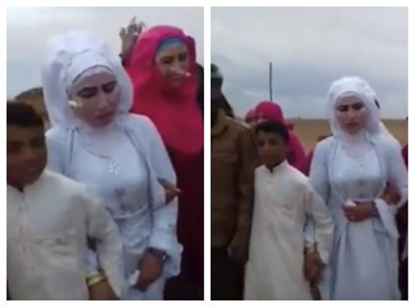 شاهد بالفيديو: زفاف شابة ناضجة لطفل في الأردن!